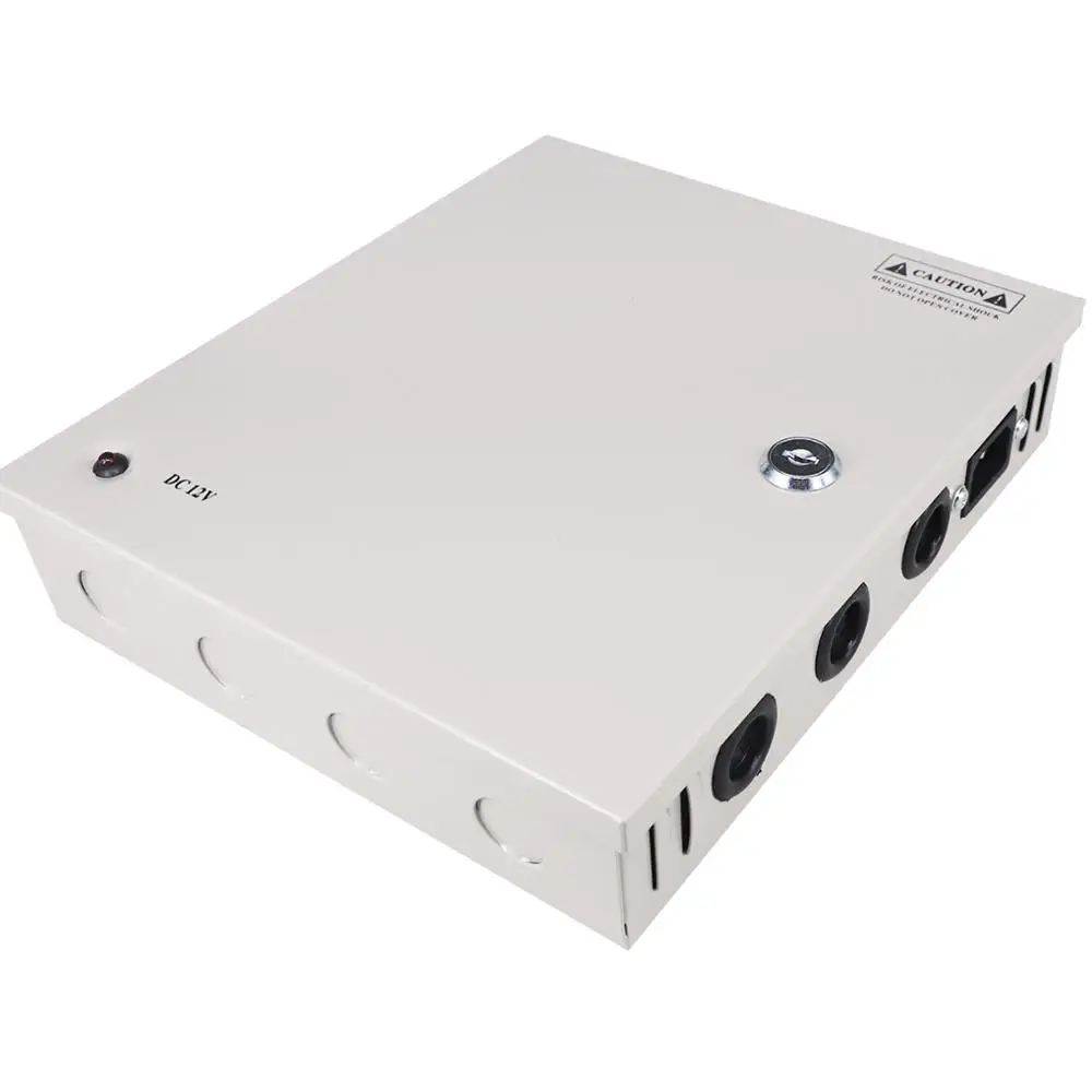 12V 10A DC 9 портов распределительные импульсный источник питания светодиодного табло электропитания CCTV металлический