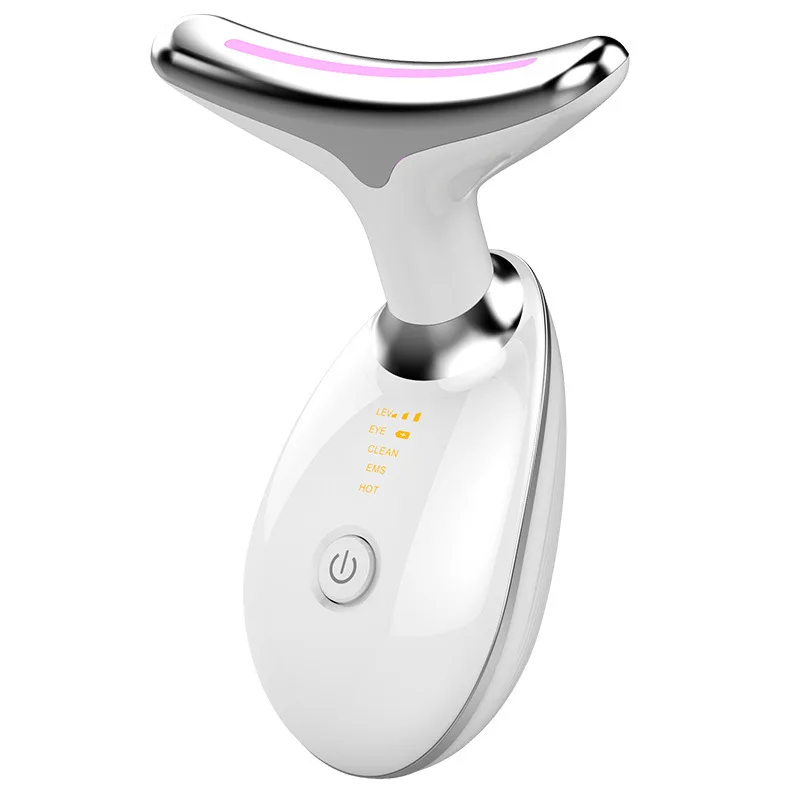 custom ems Face Neck Massager Double Chin Vibration Facial Tightening Anti Aging Anti Wrinkle Device Red Light Therapy for Face