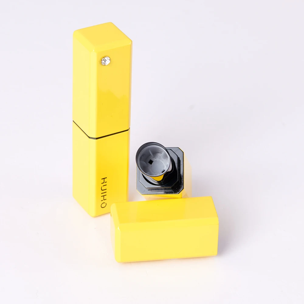 HUIHO Fashion Cute Custom Logo 11.1mm  Colorful Diamond Round Aluminum Empty Square Lipstick Container