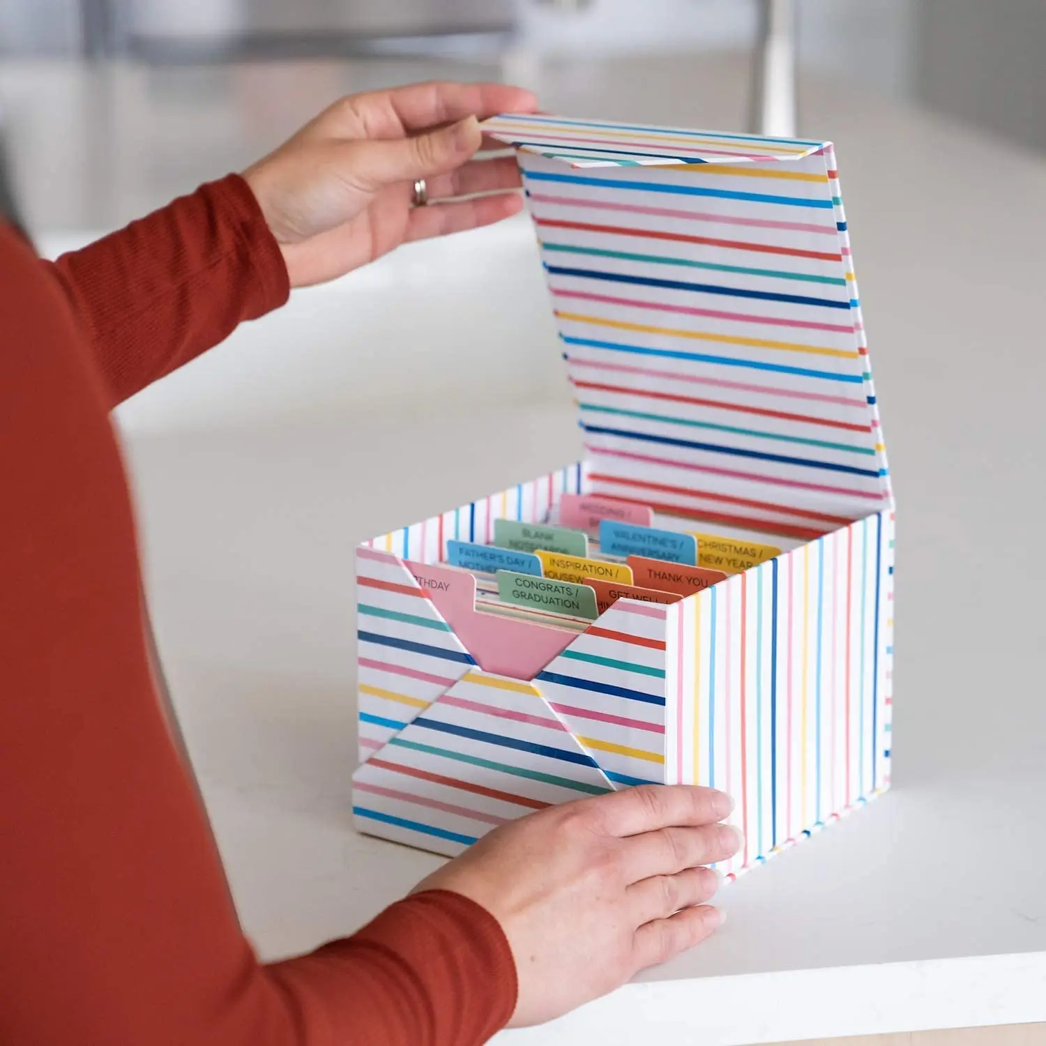 100 Assorted All Occasion Luxury Greeting Cards with Box Set Organizer Blank Card with Envelopes Custom