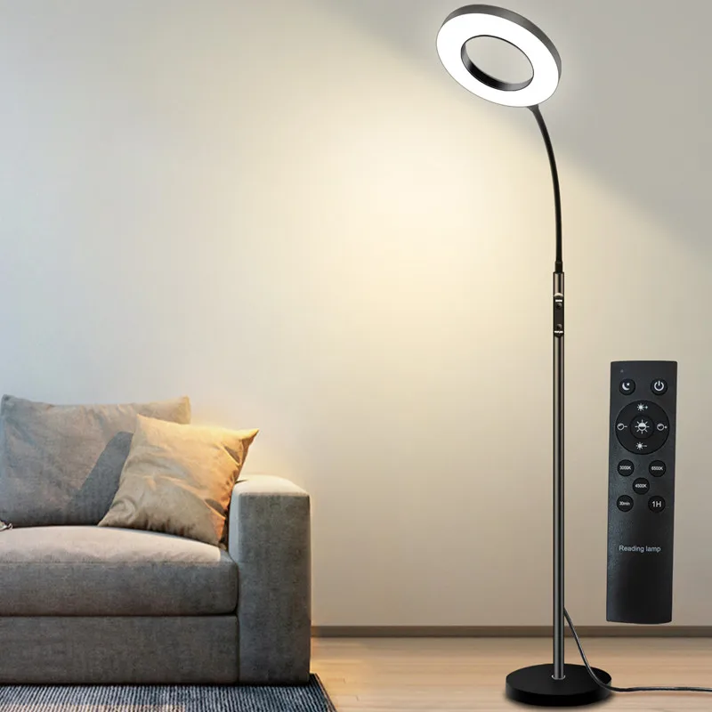 Wholesale Stepless Dimmer CCT Adjustable Standing Desk Lamp  Metal Reading Lamp with Remote Tall LED Floor Lamp