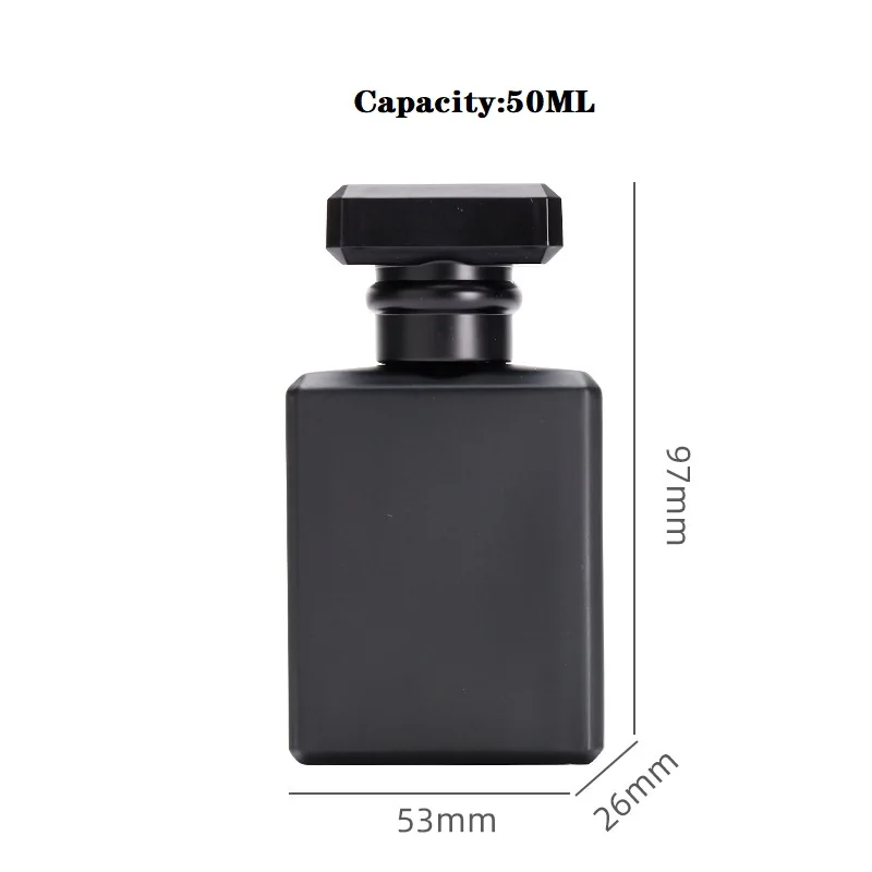 Black Empty Glass Perfume Bottle 20ml 30ml 50ml 100ml Capacity with Crimp Spray Cap for Cosmetic and Industrial Use