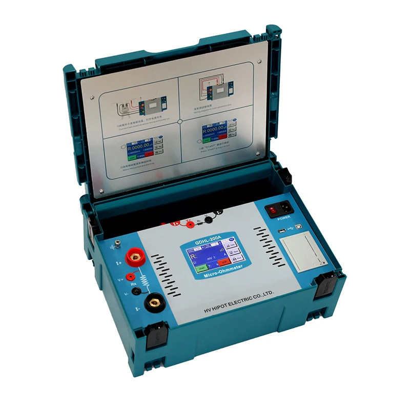 HVHIPOT GDHL-200A Portable DC Micro-Ohmmeter Contact Resistance Tester for CB