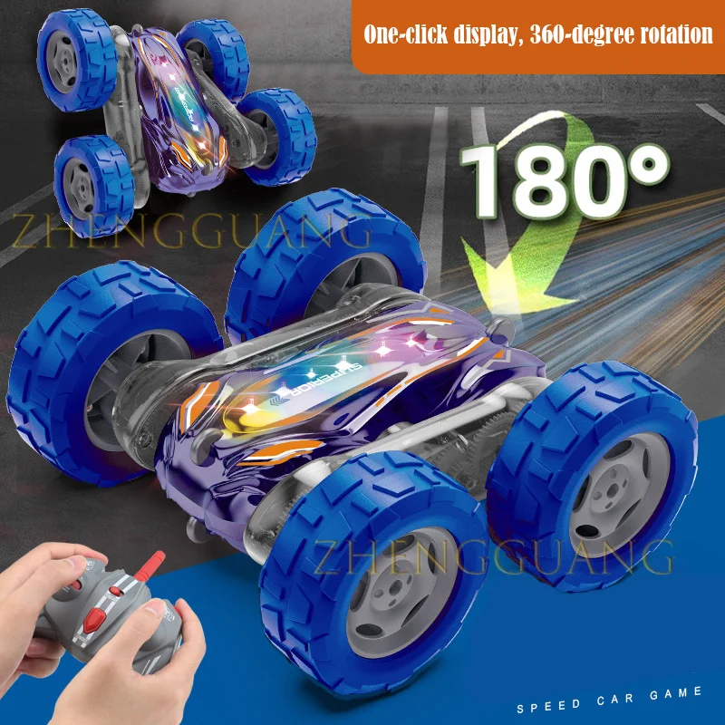 Zhengguang Toys 2024 4WD 2.4Ghz Double Sided 360 Degrees Rotating RC Car with Lights and Music Remote Control Car toys