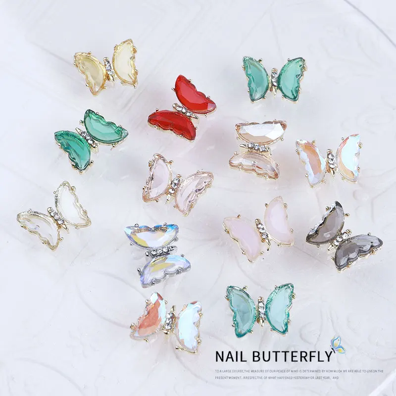 3D Nail Accessories Wide Applications Rhinestones Bowknot Nail Jewelry Bow Ornament butterfly nail art decoration sequin