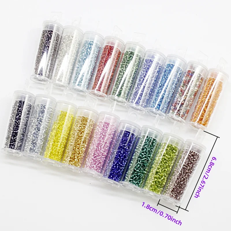 Pack of 18 2MM Silver-Filled Glass Seed Beads Jewelry Findings & Components with Bead Caps Spacers Made Metal Metallic Material