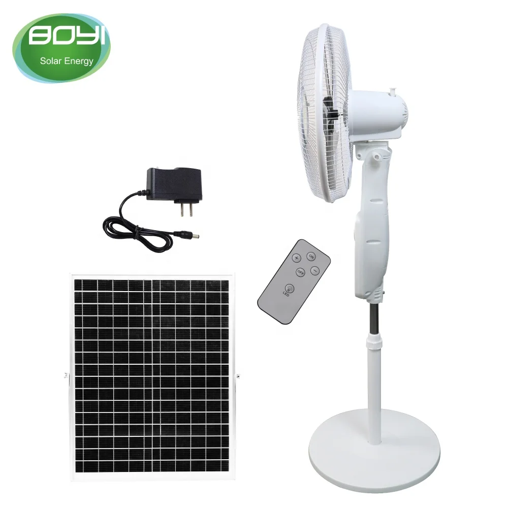 16Inch dc 12v rechargeable, energy-saving, quiet, 4-speed wind speed can disassemble and clean the solar fan