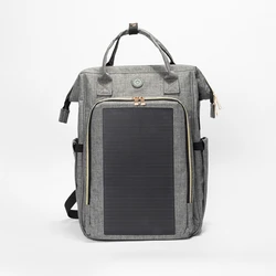 Ozone Disinfection Mommy Travel Nappy Diaper Bags Backpack with Solar Panel USB for Outdoor Travel