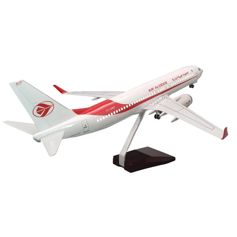 Hot Gifts Items Boeing737-800 Scale 1:85 47cm AIR ALGERIE Desktop Airplane Model with Wheels and LED Light
