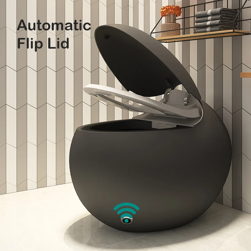 Luxury style warm air drying automatic toilet new design black smart toilet tankless intelligent smart toilet