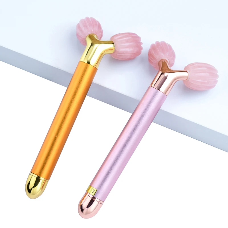 Wholesale Jade Roller high quality rose quartz 3D Jade face roller for skin care