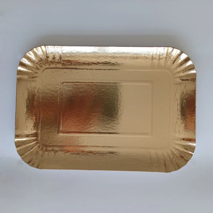 Hot Selling Disposable Food Dish Tableware Paper Dishes Custom Wedding Party Heavy Duty Gold Dish