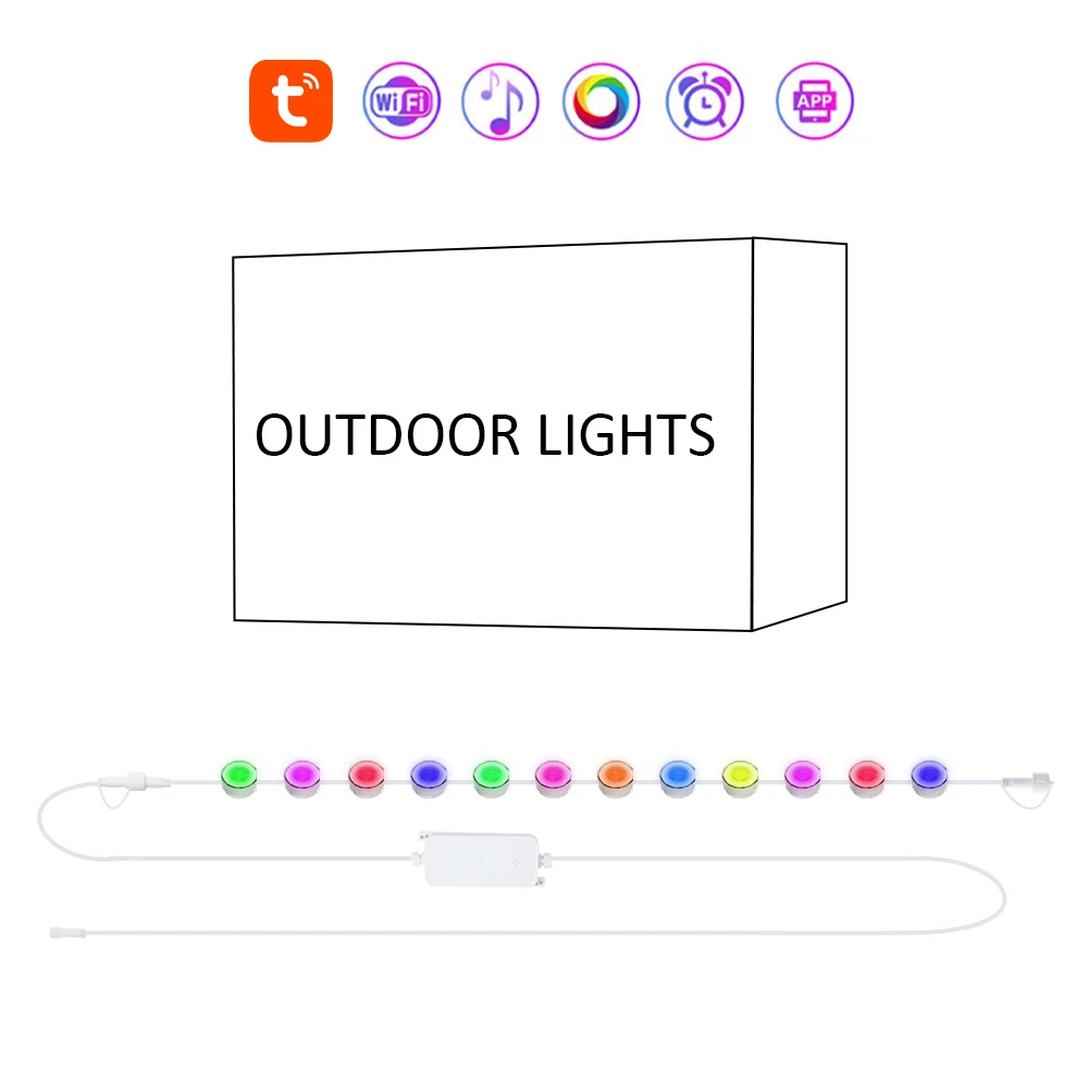 Smart Rgb Ip65 водонепроницаемые карнизы с управлением Wi-Fi светодиодные перманентные Рождественские огни для улицы для украшения сада на крыше