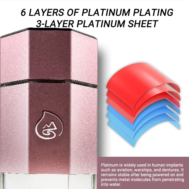 CAMAZ Negative Ion Detachable Hydrogen-rich Water Bottle Ionizer Portable Inhaler Hydrogen Water Generator With Glass Bottle