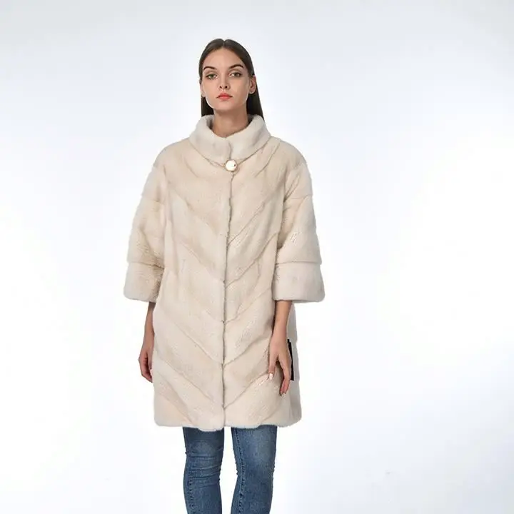 Hot selling Elegant Premium Thick Pure Natural Animal mink blue real plus size mink womens fur coats 2020