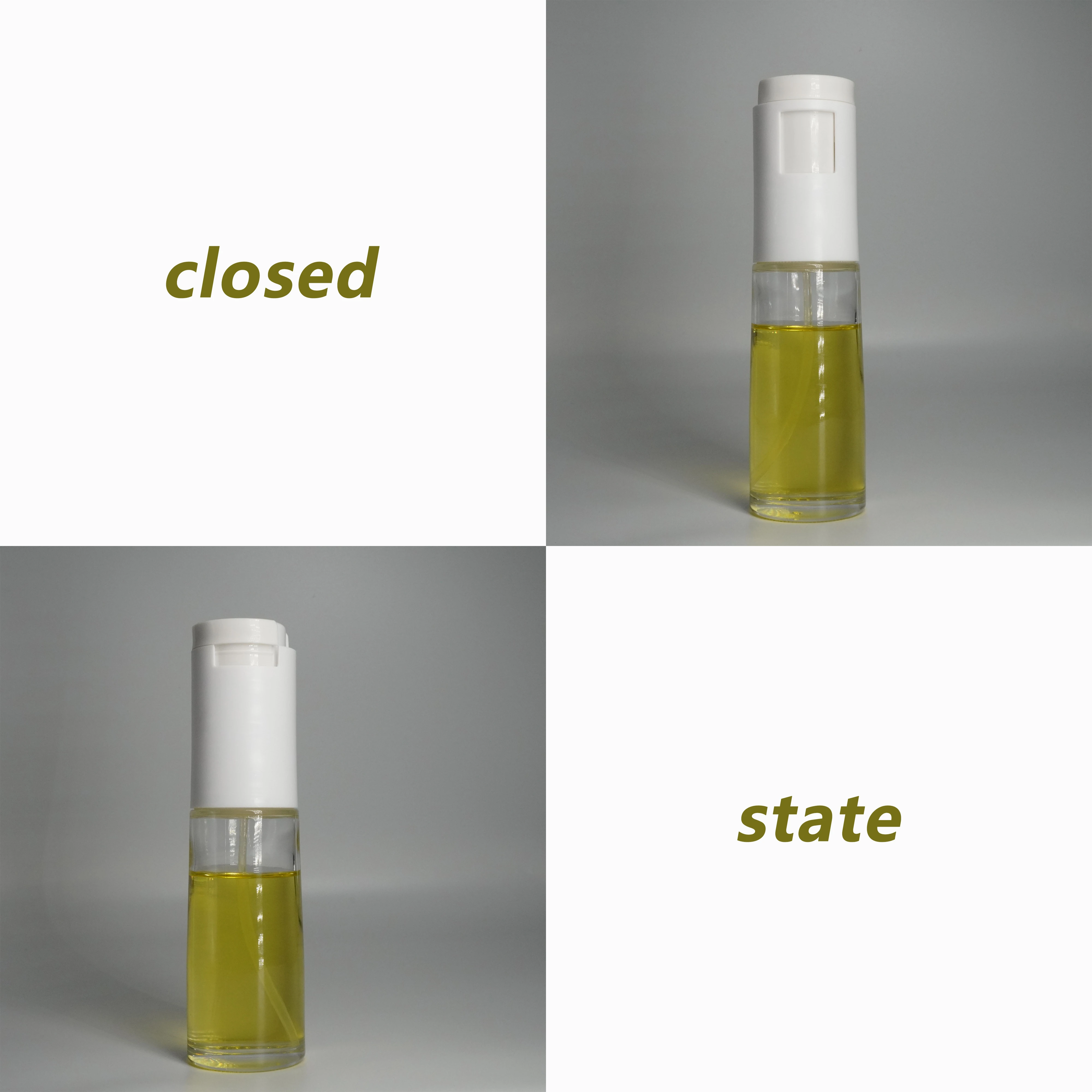 NEW ARRIVAL-glass olive oil sprayer bottle upgrade one with rotatable dust