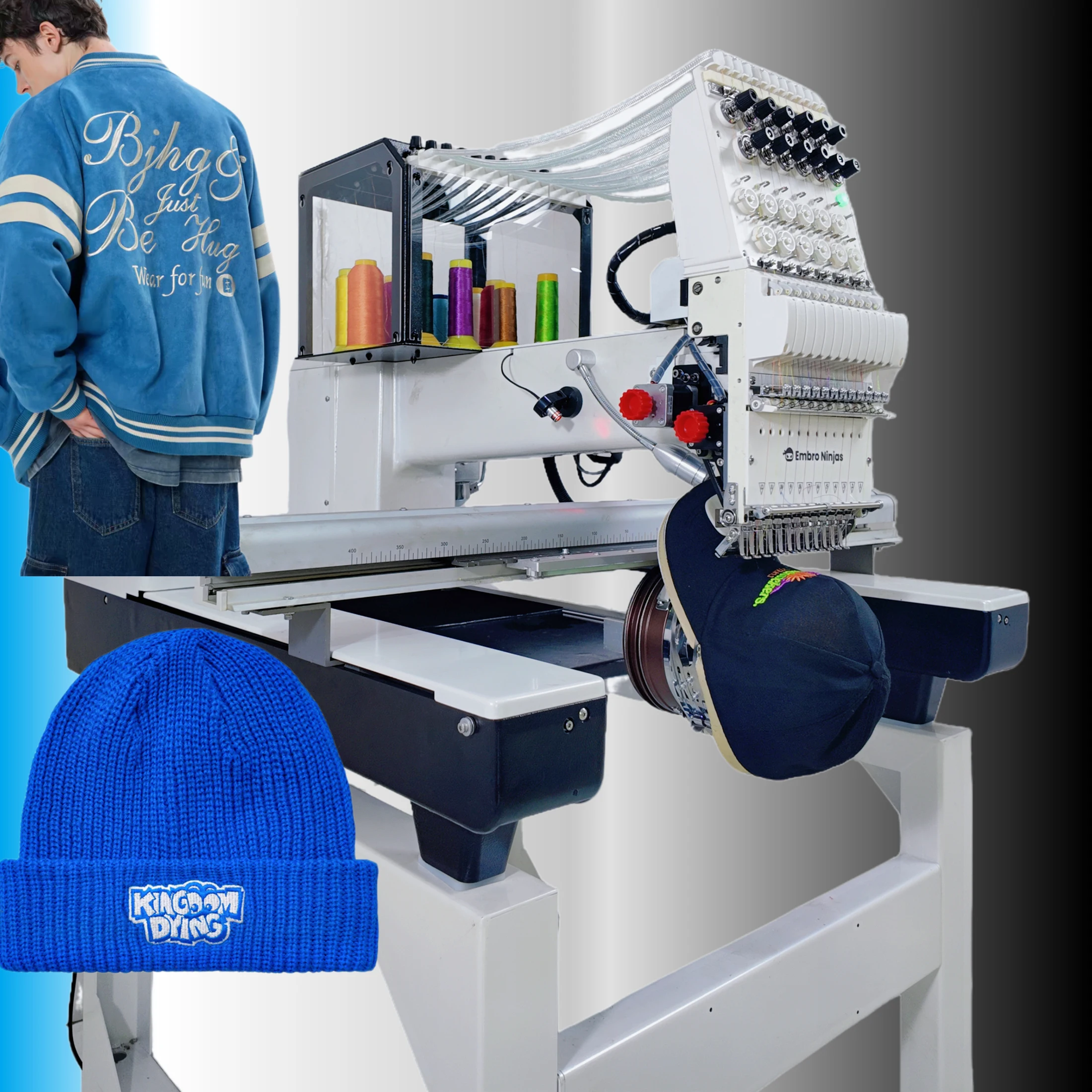 Embro Ninjas High Quality Free Accessories Cap T-shit Embroidery Single Head Embroidery Machine Computerized Embroidery Machine