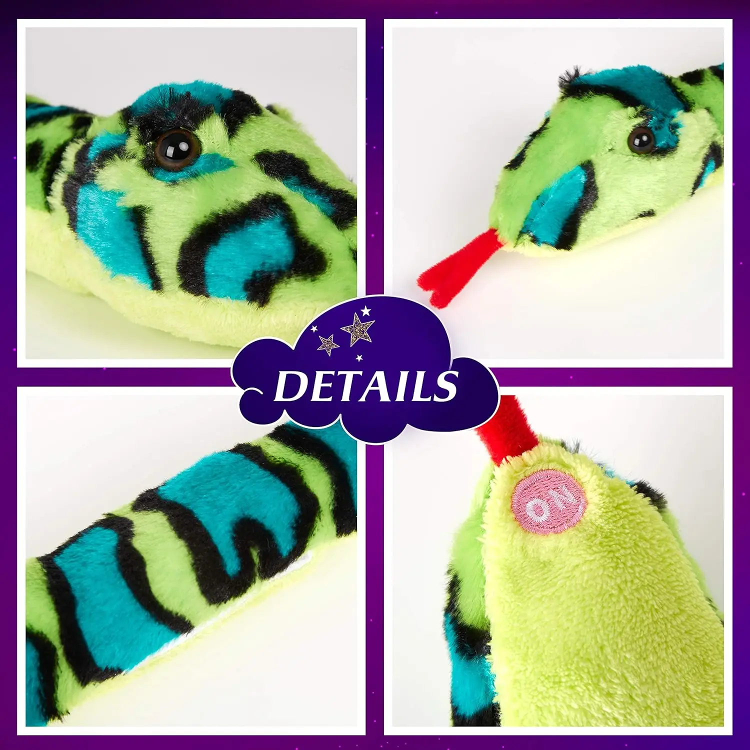 Realistic 40' LED Light Up Snake Stuffed Animal Snake Plush Toy Glowing Up Stuffed Animal for Practical Jokes