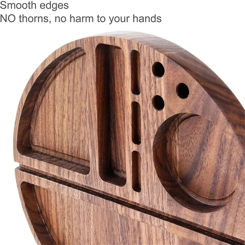 Поднос из массива дерева ручной работы черный орех аксессуары для