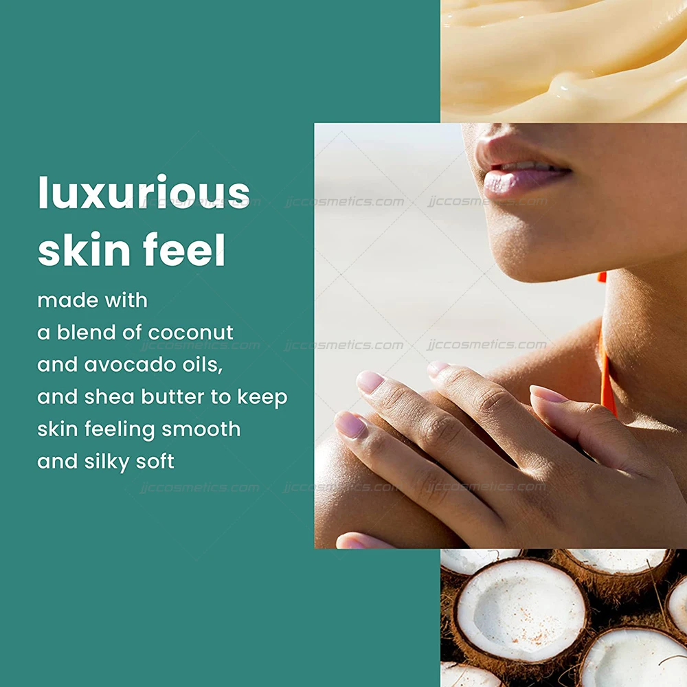 After Sun Lotion 12 hours ultra-rich Moisturizer Coconut Oil body butter wholesale,skin-loving suncare creamy body butter cream