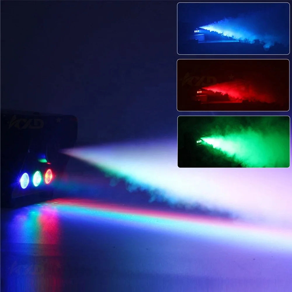  Рождественская вечеринка 600 Вт мини дымовая машина свет 3 шт. RGB светодиодная противотуманная с беспроводным пультом дистанционного
