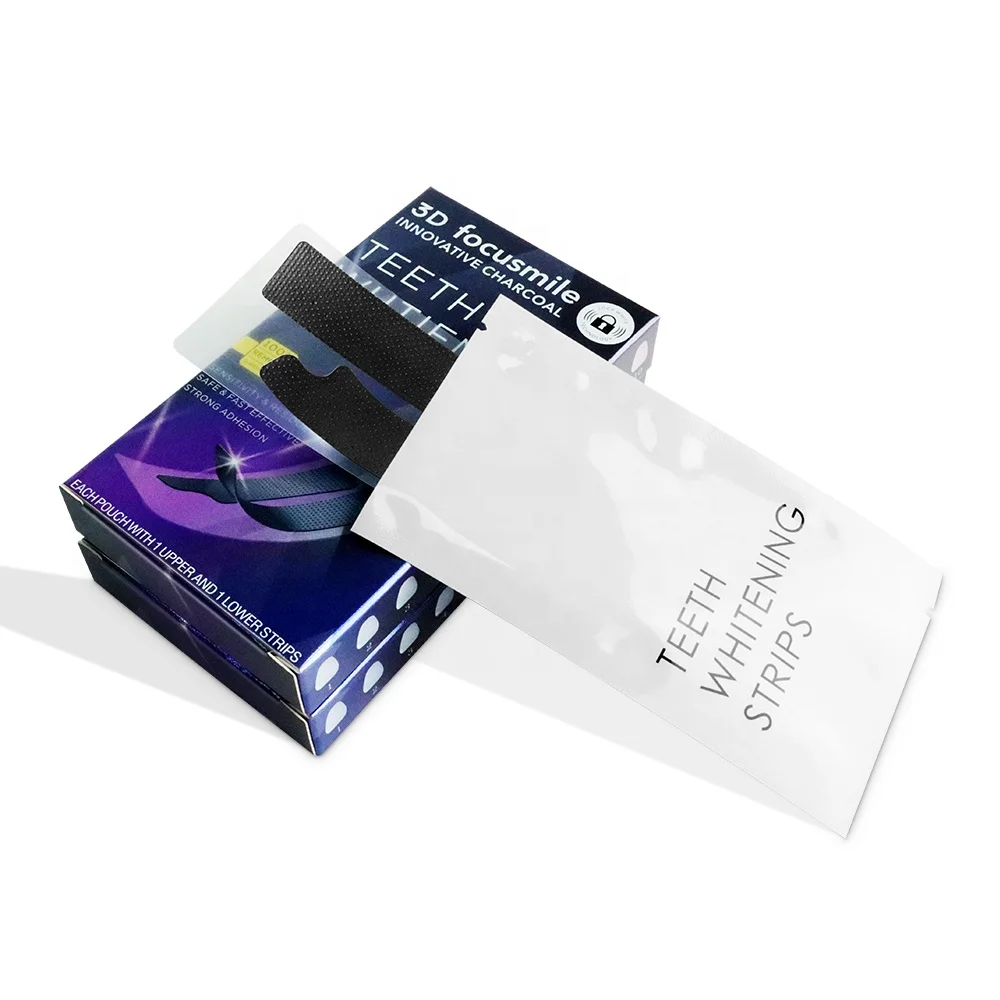 Factory Price  Private Label Focusmile Charcoal Teeth Whitening Strips Professional Whitening Teeth Strips