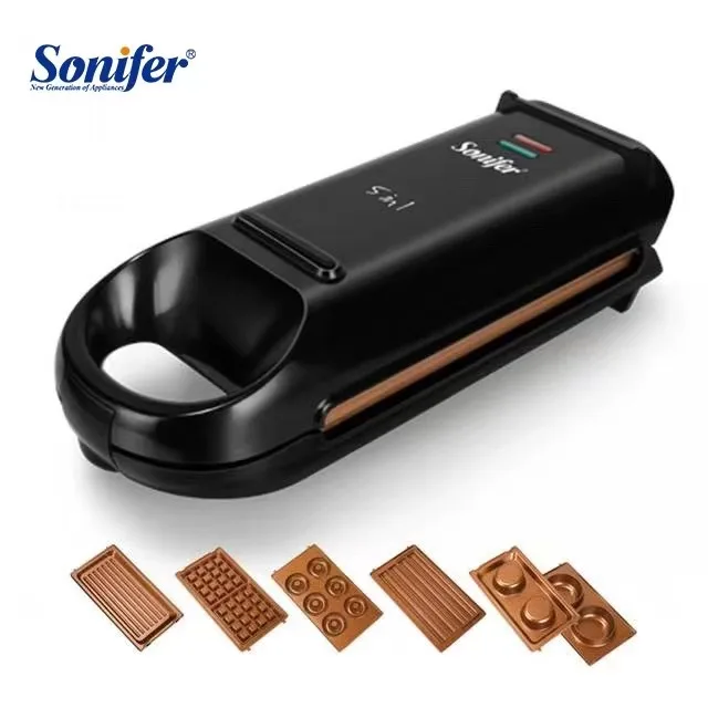 Sonifer SF-6121 home appliances multi plates for donut egg electric breakfast waffle sandwich maker 5 in 1