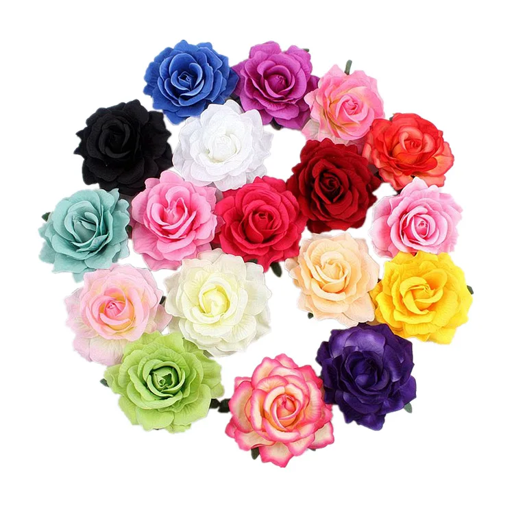 Hot Sale Rose Flower Hair Clip Flamenco Dancer Pin up Flower Brooch Wedding fashion floral hairpin clip For Women