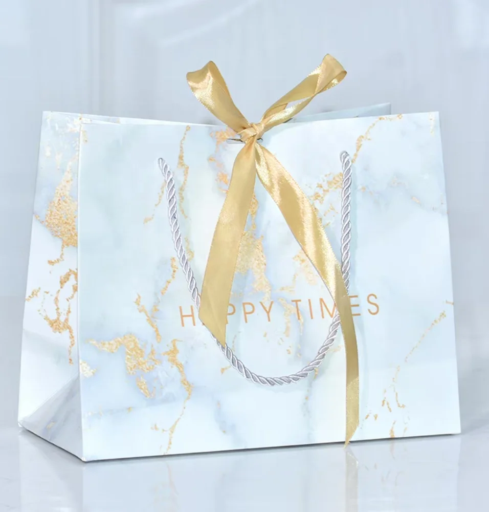  Custom Logo Printed Shopping Paper Bag Brown Kraft For