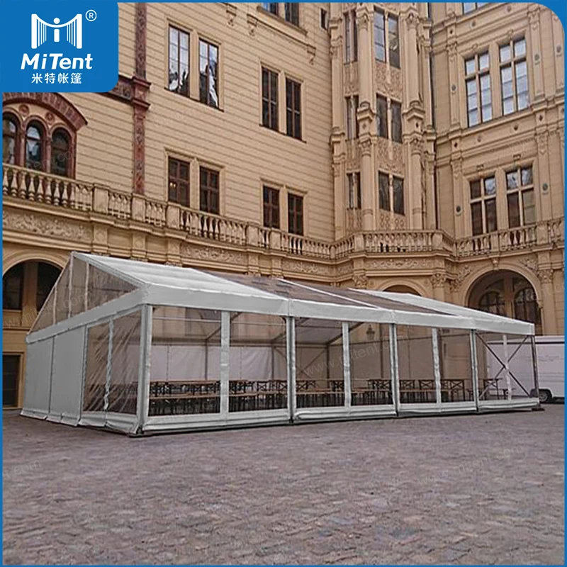 Guangzhou Mite A Shape Aluminum Cheap Party Tent Arabian Tents with White Roof and Clear Walls