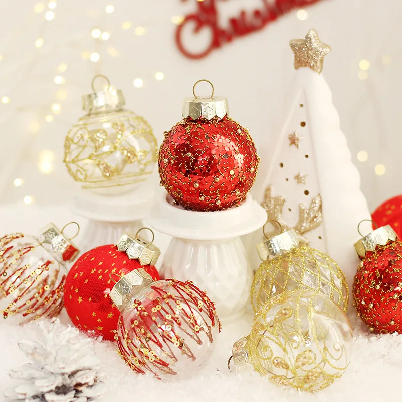 x max Christmas Ball Gift Contains 25 Pcs 6cm Balls Hollow Ball For Christmas Tree Decoration Supplies