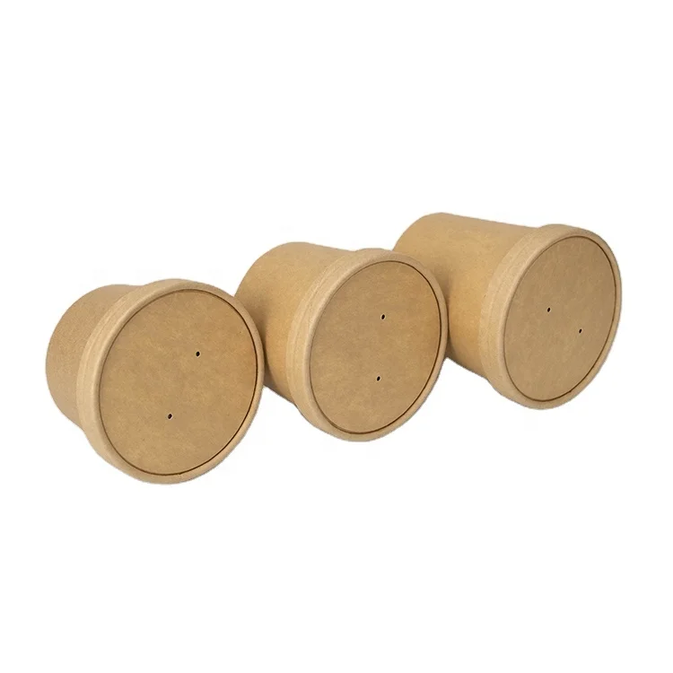 
16oz Flexo Printing factory price soup cups containers with paper lids disposable milk shake /yogurt cups 