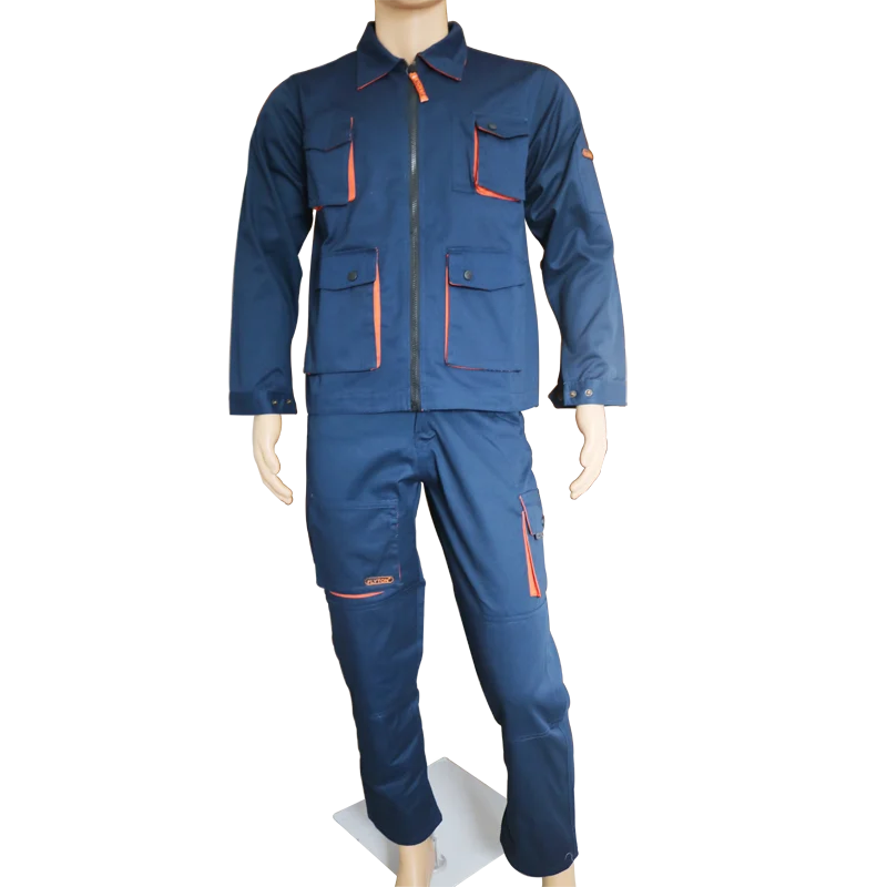 FLYTON Safety Protective Mens Construction Workwear Overalls Pants&Shirt FT-12288 Dark Blue G