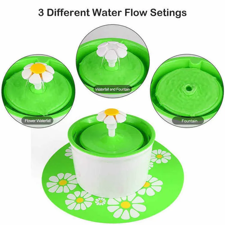 
Automatic Electric 1.6L Little Flower Cat Drinking Fountain Dispenser Pet Water Cat Fountain with Silicon Mat 
