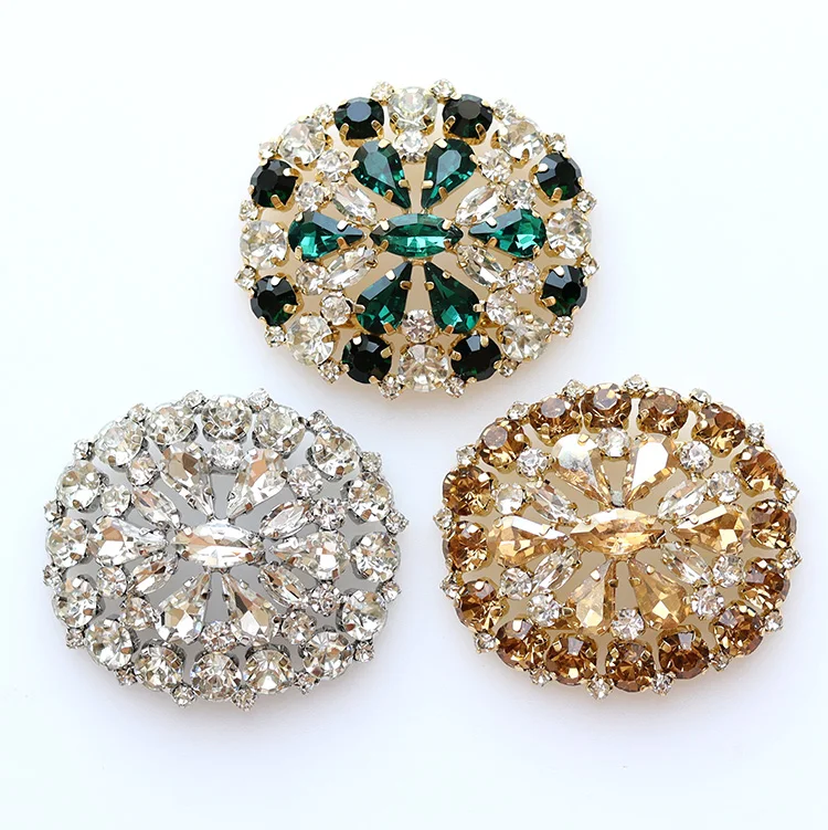 wholesale fashion high quality best sell glass rhinestones metal shoe buckles parts &accessories shoe clips for man and woman