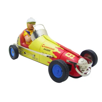 Wind Up Tin Toys Champion Race Car Number 9 Decoration Bar Pub