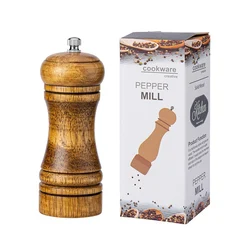 Adjustable Vintage Colors Oak Grinder Solid Wood Spice Pepper Mill Wooden Salt and Pepper Grinder Set