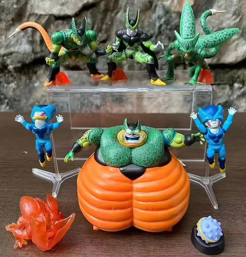 8PCS/SET Cell Dragon DBZ Anime Figure Set Model Toy 2.2~10cm