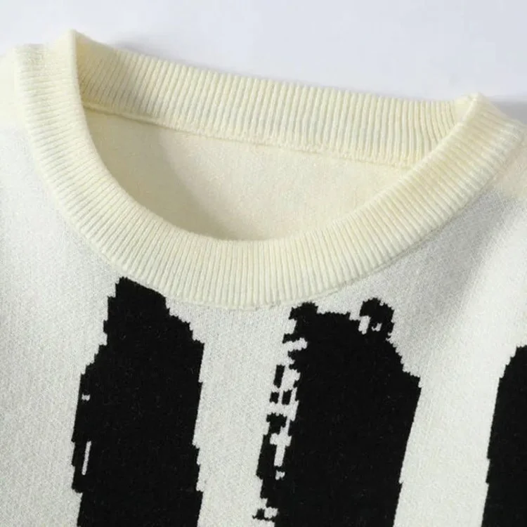 Custom LOGO OEM & ODM men sweater pullover Jacquard Knitted top winter crew neck jumper men knitwear custom knit sweater