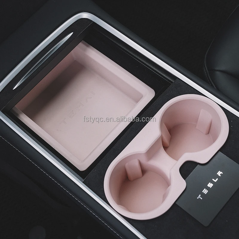 Center Console Armrest Storage Box PMMA and Silicone Central Control Organizer Container Car Accessories For Model 3/Y