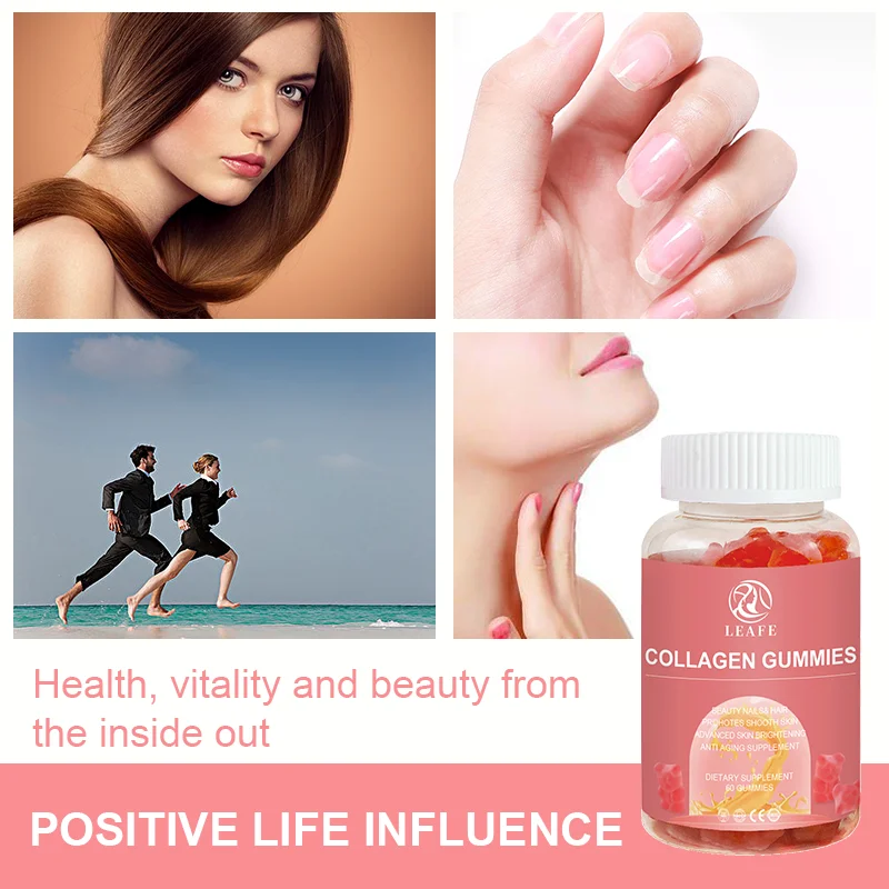 Hydrolized Collagen  Capsules Tablets Anti Aging Supplement Candy White Collagen Prohotes Shooth Skin Collagen Gummie