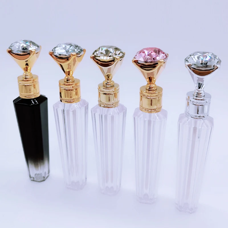 Wholesale 3ml Custom Logo Black Gold Silver Diamond Clear Lipgloss Bottle Crown Scepter Lip Gloss Tube Lip Gloss Containers Tube