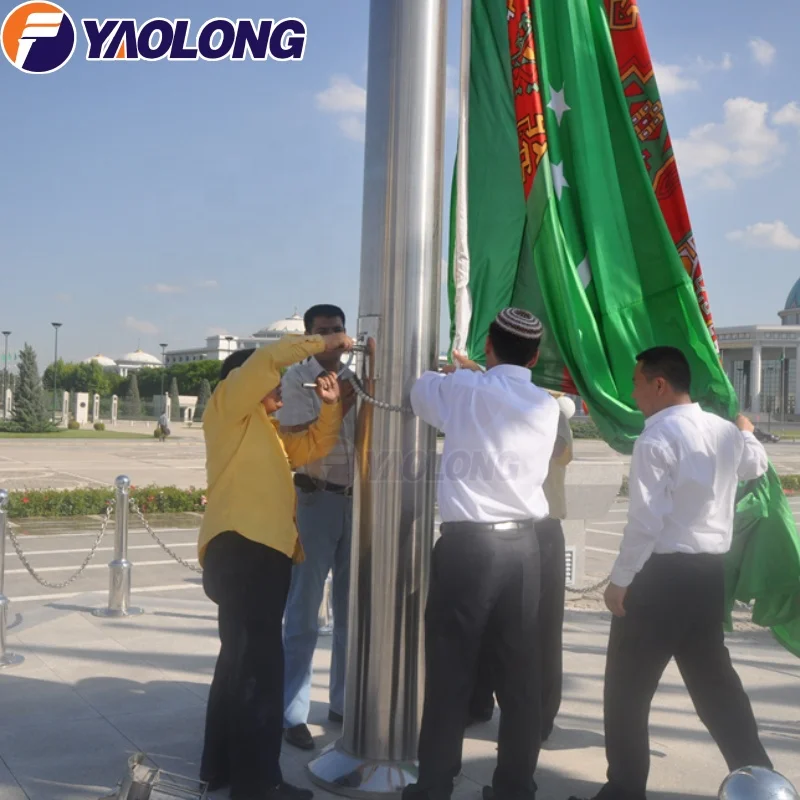 Yaolong 6M 10M 15M 20M 304 316 Stainless Steel Electric Motorized Flag Pole Aluminum Alloy High Quality Flagpole