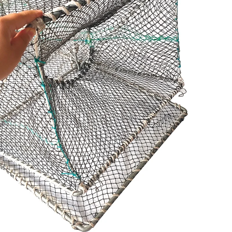 Wholesale Foldable Portable Aquaculture Crab Trap Square Lobster Trap Crab Cage Shrimp Pot For Sale