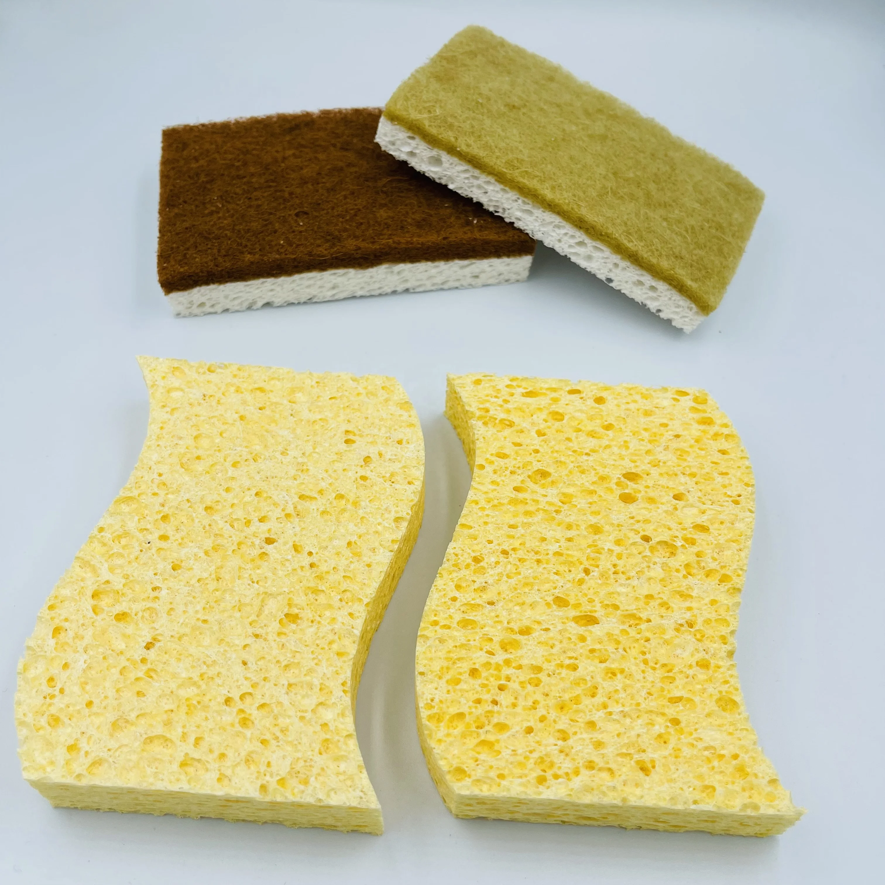 biodegradable yellow cellulose sponge cleaner pot scrubber dishes sponge dish scrubber sponge pad