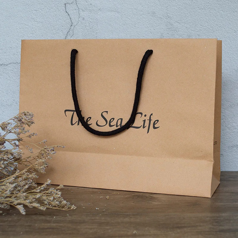 Paper bag custom logo corporate clothing handbag advertising shopping Christmas gift packaging bag