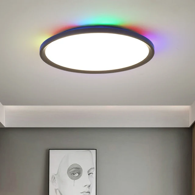 Pop Smart Fancy Home Bedroom Kitchen Panel Lamps Square Round Dimmable Led Ceiling Lights