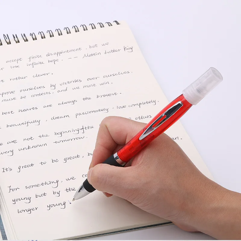 Spray bottle ball point sterilization disinfection hand sanitizer spray ball pen for promotional
