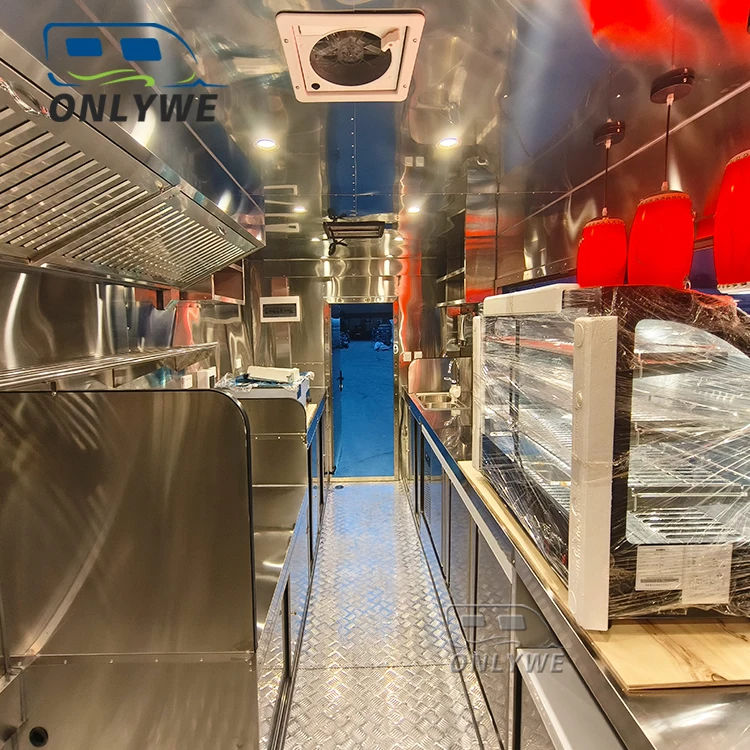 2024 New Cheap Stainless Steel Buy A Concession Mobile Pizza Burger Coffee Fast Food Truck Trailer Price With Full Kitchen USA