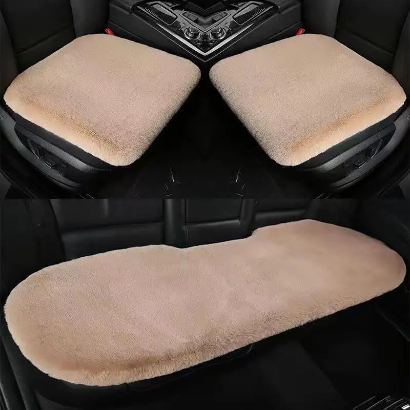 Luxurious faux rabbit fur Car Seat Cover for Auto Interior Accessories with Soft Fluffy Wool Eco-Friendly Natural Fur Non-Slip